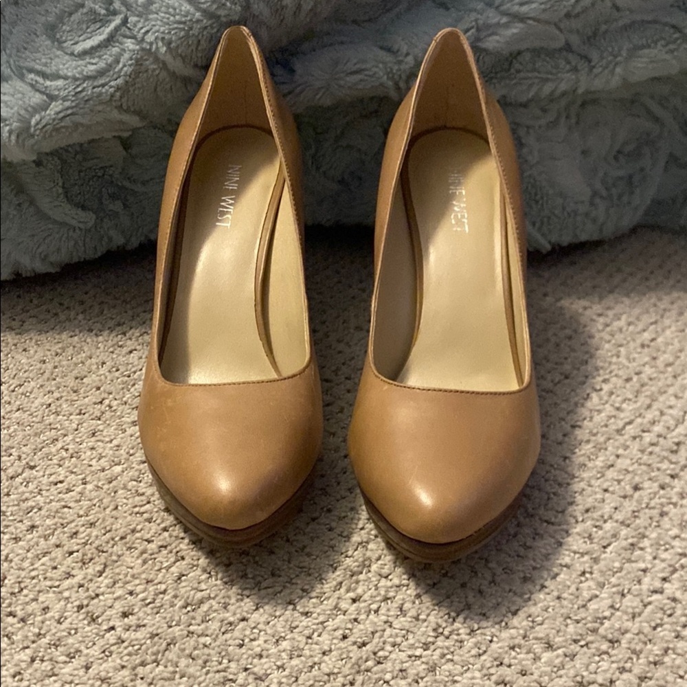 Nine West Tan Leather Heels